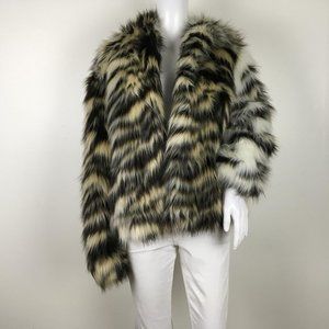 Jocelyn Womam Faux Fur Jacket Coat Leopard Size S